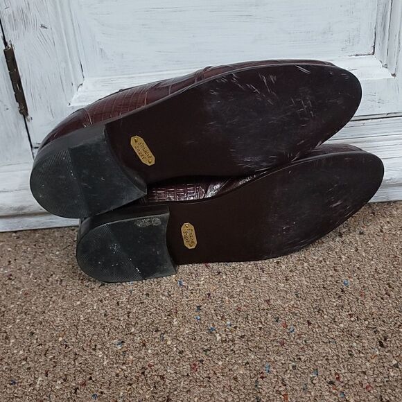 Men's Pair Of Stacy Adams Snake Skinned Dress Shoes - Picture 9 of 13